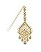Bindhani Women's Indian Style Bollywood Jewellery Hair Accessories Maang Tika Headpiece Bridal Bridesmaid Wedding Traditional Bahubali Gold Plated Chandbali Kundan Earrings Mang Tikka Jewelry