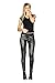 Suko Ponte Leggings for Women with Sexy Faux Leather 17170 Black 2