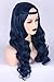 Topcosplay Women Wigs Dark Blue Wave Long with Braid Halloween Costumes Cosplay Wigs