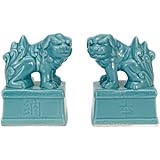 神棚・神具『狛犬（陶器青地）・小』