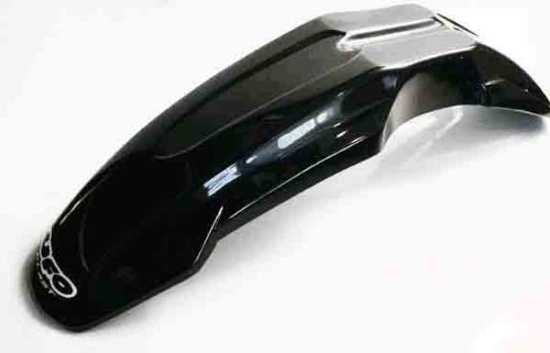 UFO Plastics Universal Supermoto Front Fender - Design 1 - Black , Color: Black PA01027-001
