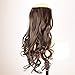 DIGUAN One Piece Clip in Hair Extensions Curly Curl Wave Full Head Long 24″ 0.35lb 155g U part Synthetic Hairpiece For Women Natural Real Hair Piece (#Dark Brown)thumb 2
