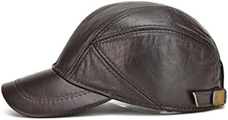 オンラインショップ Ghlis Maigt メンズ冬暖かい本革野球帽イヤーフラップ耳マフ防風屋外トラッカー帽子 該当するギフト用 色 Yellow Brown