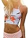 MNLYBABY Women Girls Striped Two Piece Bikini High Waisted Lace up Halter Padding Bathing Suits Size L/US 6-8 (White)