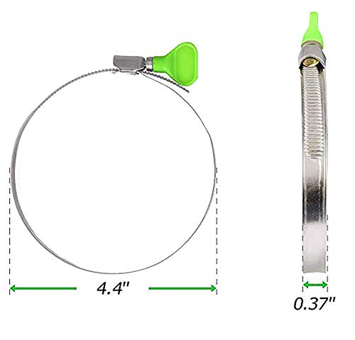 GLIDESTORE 4-Inch Hose Clamps Stainless Steel (Adjustable 3 1/2-4 3/8” Diameter), Easy Turn Thumb Screw Metal Clamp, Ideal for Dryer and Plastic Vent Ducts, 5-Pack (Easy Turn Clamp) - Thumbnail 2