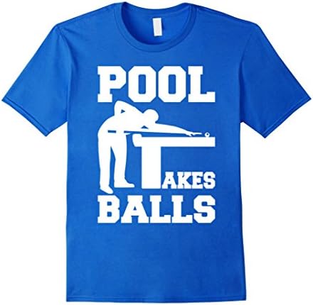 Men's Pool Takes Balls Snooker Billiard T-Shirt Small Royal Blue