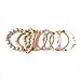 TQS Stacked Bracelets 7Pcs Multi Layers Bracelet Bohemian Stretch Beaded Bangle Chain