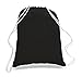 BagzDepot 100% COTTON Budget Friendly Sport Drawstring Bag Cinch Packs (Black)