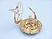 Hampton Nautical Solid Brass Round Sundial Compass with Rosewood Box, Brass