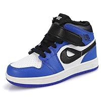 Fancyww Boys Girls Winter Hiking Shoes Boys Basketball Sneakers Kids Ankle Boots Casual Warm Shoes (Blue-26/9 M US Toddler)