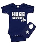 Short Sleeve Onesie + Cap Set - Huge Cowboys Fan, Navy Blue, 0-3m