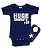 Short Sleeve Onesie + Cap Set - Huge Cowboys Fan, Navy Blue, 0-3m