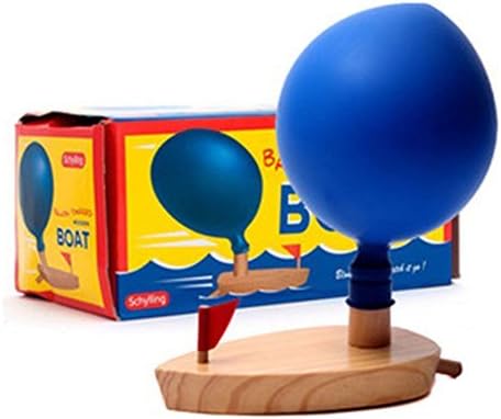 Childream 2 pcs Balloon Powered Wooden Boat Kids' Water Toys