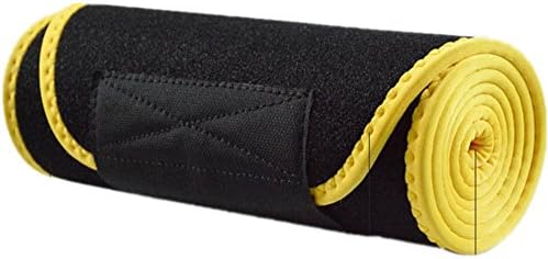 Waist Trimmer AB Belt Workout Sweat Enhancer Exercise Adjustable Wrap for Men &amp; Women,Provide Stomach,Low Back and Lumbar Support,Sweet Sweat Waist Trimmer for Men &amp; Women. (Yellow, Large)