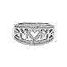 Myhouse Women Girls 18k White Gold Plated Rhinestone Heart Ring MOM Letter Ring For Mother's Day Gifts (9)