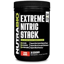NutraBio Extreme Nitric Stack, Nitric Oxide and Cell Volumizing Formula (Blood Orange)