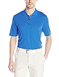 adidas Golf Men's Climacool 2-Color Pencil Stripe Polo Shirt, Ray Blue F/Mineral Blue S, Small
