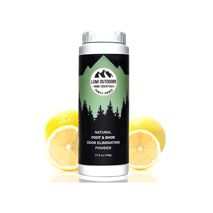 Natural Foot Powder Deodorizer & Shoe Odor Eliminator - Talc Free Foot Deodorant by Lumi Outdoors