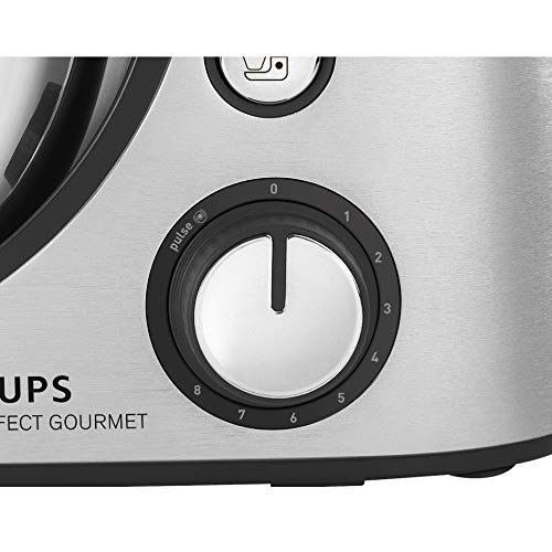 Krups KA631D Küchenmaschine Master Perfect Gourmet, 1100 Watt, 8 Geschwindigkeiten , 4,6L Edelstahlschüssel, 5 Zubehör: Back-Set, Flex-Bowl, Schnitzelwerk, Edelstahl gebürstet – Bild 3