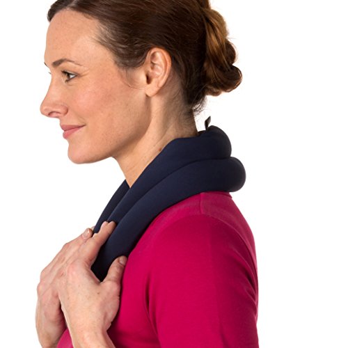 Extra Long Neck Ice Wrap, 26" x 5.5" By Sunny Bay - Neck Pain Relief, Cold Therapy, Hot & Cold Wrap, Bean Bags, Silky High Performance Fabric, Flax Seeds Filled (purple) - Thumbnail 3