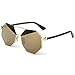 SojoS Super Lovers Polygon Round Cute Composite Two Tone Women Sunglasses SJ1016 With Black Frame/Gold Lens