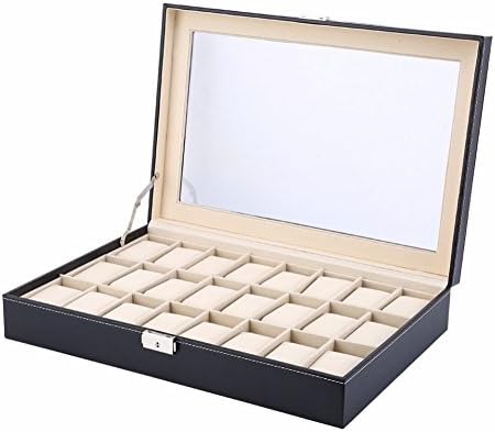 24 Grids Watch Display Slot Case Box Jewelry Storage Organizer