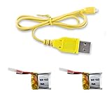 CX-10 2pcs 3.7v 100mAh Batteries and 1 USB Charger Cable Spare Part for Cheerson CX-10 Rc Quadcopter