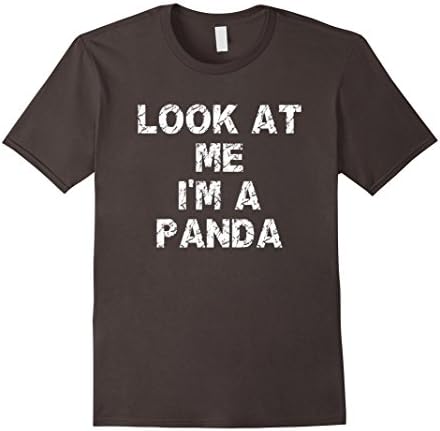 Mens Look At Me I'm A Panda Funny Halloween Custome Gift T Shirt 2XL Asphalt