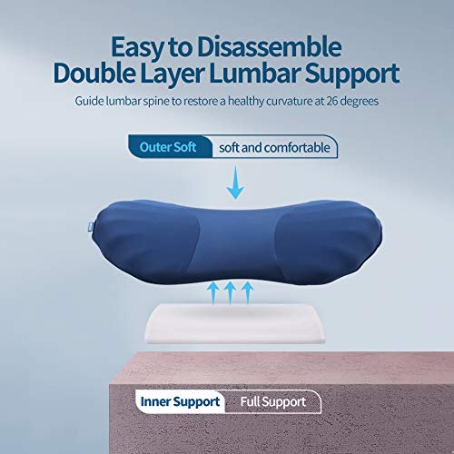 Adjustable Lumbar Support Pillow for Sleeping Memory Foam Back Support