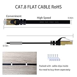 Cat 8 Ethernet Cable 30 Ft Cat8 Internet Cable Flat