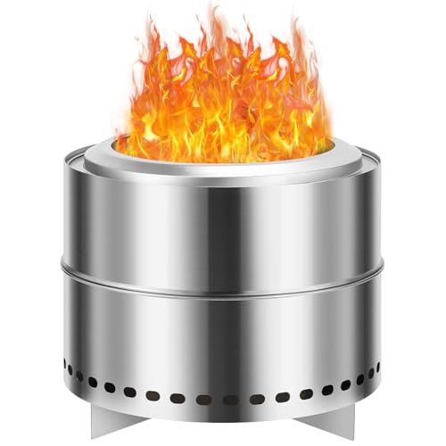 Hipicute Portable Smokeless Fire Pit - 20 Inch Multi-Functional Camping Fire Bo…