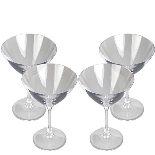 Lily's Home Unbreakable Acrylic Martini Glasses, Made of Shatterproof