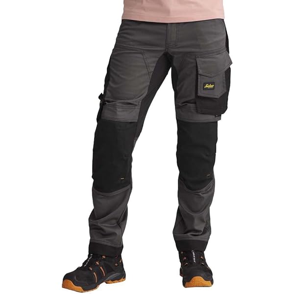 Snickers Workwear Pantalon élastique Coupe Ample AllroundWork Poches Flottantes Gris Acier Noir Taille 048 Non Applicable Unisexe Adulte