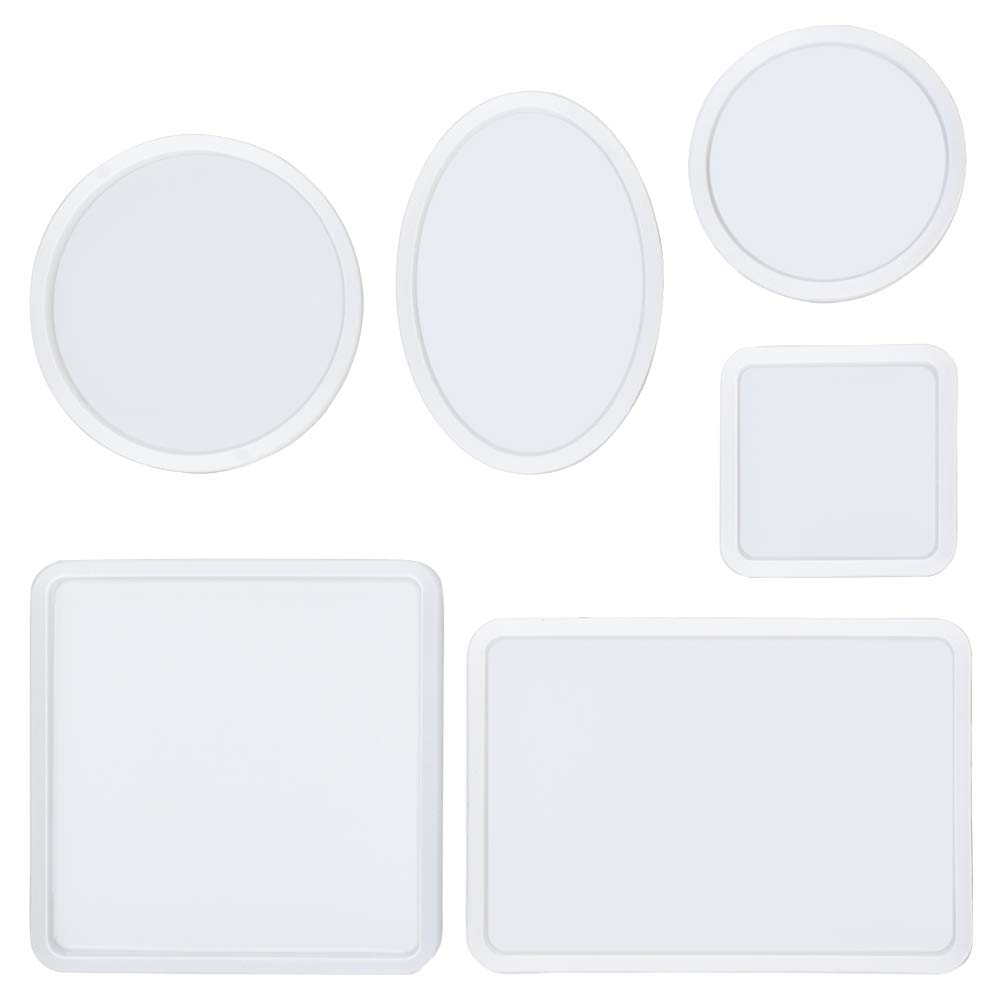 WANDIC Resin Molds, 6pcs Epoxy Resin Casting Moulds With Round Coaster Mold, Square Resin Tray Molds, Oval Silicone Mold And Rectangle Resin Mold For Jewelry Making DIY Craft