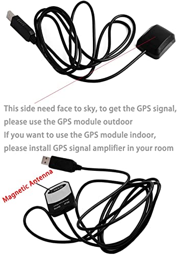 Geekstory VK-162 G-Mouse USB GPS Dongle M8030 Chip 72 Channel Navigation Module External GPS Antenna Remote Mount USB GPS Receiver with Flash for Raspberry Pi Support Google Earth Window Linux
