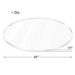 GetWant 1/4" Thick Clear Plexiglass Circle