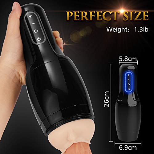 Male Masturbator Cup with 8 Reversible Rotation Modes * 8 Fast Speeds, Automatic Men Masturbation Stroker with Pussy Ass Sleeve for Penis Stimulation, Fondlove Detachable Sex Toy for Adult Pleasure