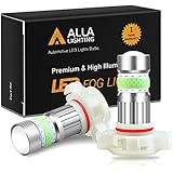 Alla Lighting 2800lm Xtreme Super Bright 5201 5202 LED Bulbs Fog Light High Illumination COB-72 LED 5202 Bulb 5201 PS19W 12085 5202 Fog Lights Lamp Replacement - 8000K Ice Blue