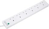 PRO ELEC PELB1703 6 Gang Extension Lead with Surge Protection 5m White UK view 4