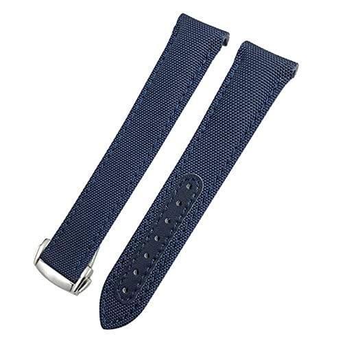 GUMMMY 20mm Canvas Leather Bottom Watchband for Omega Seamaster 300 Speedmaster AT150 Planet Ocean Nylon Watch Strap