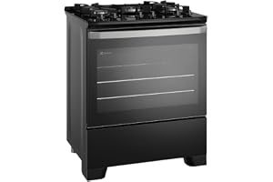 Fogão de Piso 5 Bocas à Gás Electrolux FE5GB Efficient com Mesa de Vidro Preto Bivolt