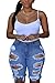 Dokotoo Womens Casual Denim Destroyed Bermuda Shorts Jeans Medium Blue