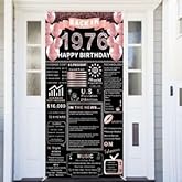 Back In 1976 Rose Gold 50th Birthday Decorations Happy 50th Birthday Banner Backdrop Vintage Birthday 50 Years Ago Theme Decor 50th Gifts for Man and Woman 50th Birthday Party Supplies