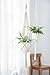 Mkono Macrame Plant Hanger Indoor Outdoor Hanging Planter Basket Cotton Rope 4 Legs 41 Inch