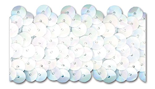 WHITE IRIS 1-1/4 INCH STRETCH SEQUIN-NEW!!!! LOW PRICE 10 Yards