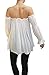 Anna-Kaci Womens Semi Sheer Boho Peasant Long Sleeve Off The Shoulder Top