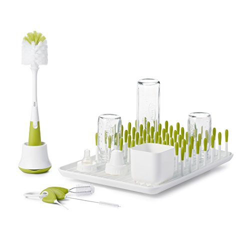 OXO Tot Bottle & Cup Cleaning Value Set with Bottle Drying Rack, Cleaning Set for Straw & SippyCups, and Bottle Brush with Stand