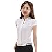 EFINNY Women Office T-Shirt Uniform OL V Neck Henley Blouse Workwear Tops