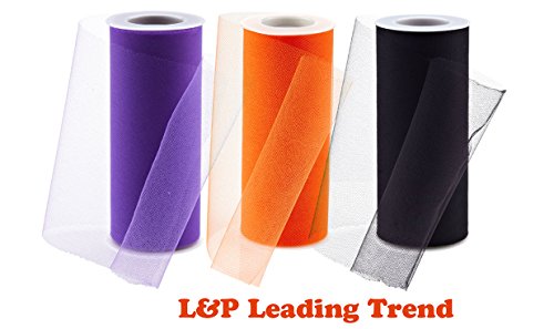 Charmed halloween Orange, black and purple tulle each roll 6 inch by 25 yards, 3 spools