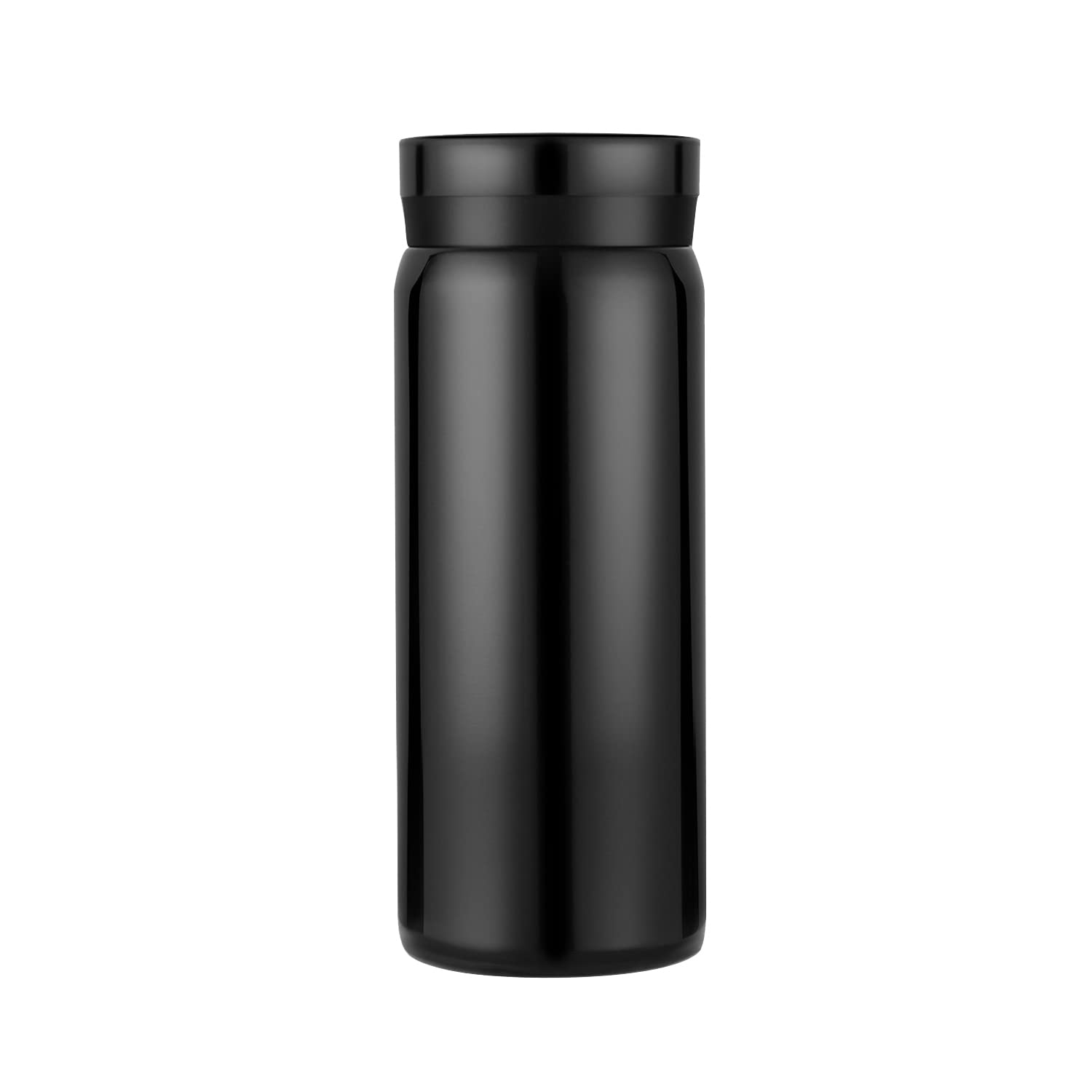 Small Flask, Cute Water Bottle, Vacuum Insulated Flask for Hot & Cold Drink, Keep 12H Hot & 6H Cold (Black, 200ml)
